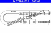 Lanko ruční brzdy ATE 24.3727-0103 (AT 580103)