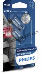 Žárovky PHILIPS W5W 12V WHITE VISION 12961NBVB2 (2ks) - nahrazeno přes 12961WVUB2 