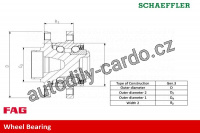 Sada ložisek kol FAG 713678700 -  FORD