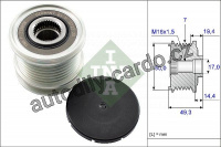Alternátorová volnoběžka (předstihová spojka) INA (IN 535014010) - MERCEDES