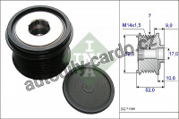 Alternátorová volnoběžka (předstihová spojka) INA (IN 535020910)