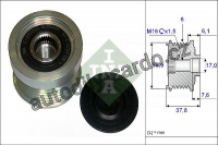 Alternátorová volnoběžka (předstihová spojka) INA (IN 535007210) - VOLVO