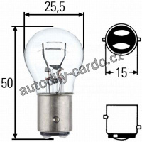 Žárovka, světlo zpátečky HELLA 8GD 002 078-123 - P21/5W 12V  blister 2ks