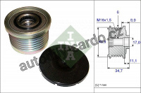 Alternátorová volnoběžka (předstihová spojka) INA (IN 535008810) - RENAULT