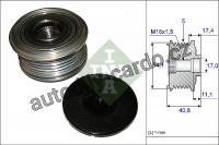 Alternátorová volnoběžka (předstihová spojka) INA (IN 535008910) - RENAULT