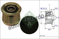 Alternátorová volnoběžka (předstihová spojka) INA (IN 535016310)