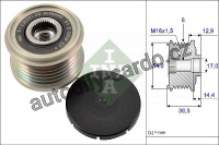 Alternátorová volnoběžka (předstihová spojka) INA (IN 535019410) - PEUGEOT