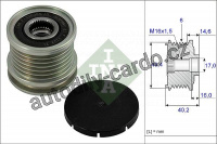 Alternátorová volnoběžka (předstihová spojka) INA (IN 535000110) - VW, SEAT, FORD