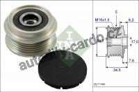 Alternátorová volnoběžka (předstihová spojka) INA (IN 535003410) - KIA