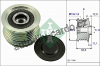 Alternátorová volnoběžka (předstihová spojka) INA (IN 535004110) - AUDI