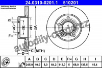 Brzdový kotouč ATE 24.0310-0201 (AT 510201) - Power Disc
