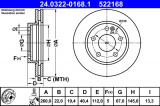 Brzdový kotouč ATE 24.0322-0168 (AT 522168) - Power Disc - MERCEDES-BENZ