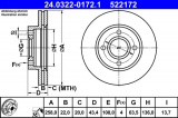 Brzdový kotouč ATE 24.0322-0172 (AT 522172) - Power Disc - FORD, MAZDA