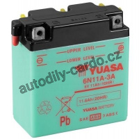 Motobaterie YUASA 6N11A-3A 11Ah 6V P+ /122x62x131/