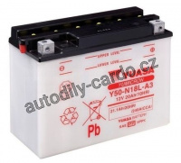 Motobaterie YUASA Y50-N18L-A3 20Ah 260A 12V P+ /205x90x162/