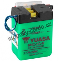 Motobaterie YUASA 6N2-2A-8 2Ah 6V P+ /70x47x96/