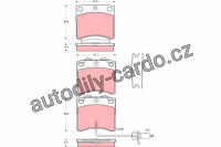 Sada brzdových destiček TRW GDB1368 - VW TRANSPORTER T4