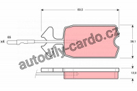 Sada brzdových destiček TRW GDB277 - CITROEN