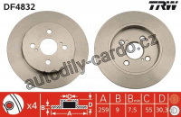 Brzdový kotouč TRW DF4832 - TOYOTA YARIS 06- /+ABS/