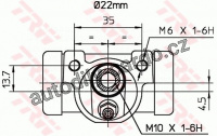 Brzdový váleček TRW BWH375