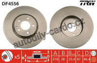 Brzdový kotouč TRW DF4556 -MERCEDES W210 E 96-