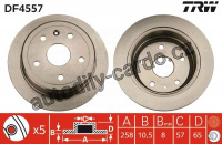 Brzdový kotouč TRW DF4557 - DAEWOO LEGANZA