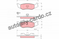 Sada brzdových destiček TRW GDB4012 - CHRYSLER LE BARON 88-95