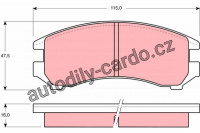 Sada brzdových destiček TRW GDB731 - NISSAN SUNNY