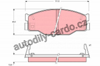 Sada brzdových destiček TRW GDB935 - ISUZU GEMINI