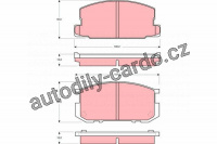 Sada brzdových destiček TRW GDB954 - DAIHATSU, TOYOTA GRUBO, COROLLA