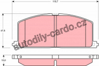 Sada brzdových destiček TRW GDB3184 - TOYOTA PASEO, STARLET