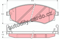 Sada brzdových destiček TRW GDB3169 - HYUNDAI COUPE