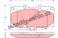 Sada brzdových destiček TRW GDB3131 - NISSAN 200SX