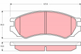 Sada brzdových destiček TRW GDB1005 - NISSAN PRIMERA 90-96