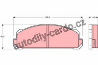 Sada brzdových destiček TRW GDB123 - NISSAN, TOYOTA DATSUN
