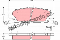 Sada brzdových destiček TRW GDB1257 - LEXUS LS