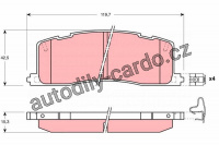 Sada brzdových destiček TRW GDB1138 - TOYOTA PREVIA