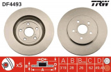 Brzdový kotouč TRW DF4493 - LEXUS RX300, 400 03-