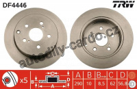 Brzdový kotouč TRW DF4446 - TOYOTA COROLLA, VERSO 04-