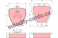 Sada brzdových destiček TRW GDB1323 - AUDI A4, S4 QUATTRO
