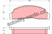 Sada brzdových destiček TRW GDB624 - FORD FIESTA