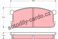 Sada brzdových destiček TRW GDB194 - MITSUBISHI LANCER I, GALANT II