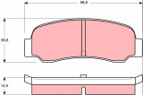 Sada brzdových destiček TRW GDB209 - MITSUBISHI