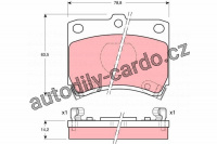 Sada brzdových destiček TRW GDB773 - KIA PRIDE, MAZDA 121