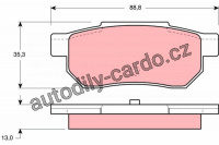 Sada brzdových destiček TRW GDB775 - HONDA ACCORD, CIVIC, CRX III