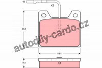 Sada brzdových destiček TRW GDB803 - PEUGEOT