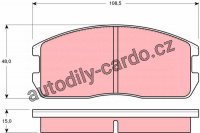 Sada brzdových destiček TRW GDB365 - MITSUBISHI COLT 84-90