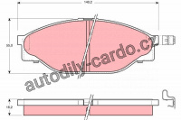 Sada brzdových destiček TRW GDB3109 - TOYOTA HIACE