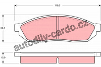 Sada brzdových destiček TRW GDB254 - HONDA CIVIC, SUZUKI ALTO II