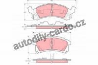 Sada brzdových destiček TRW GDB4002 - CHEVROLET BERETTA 91-95
